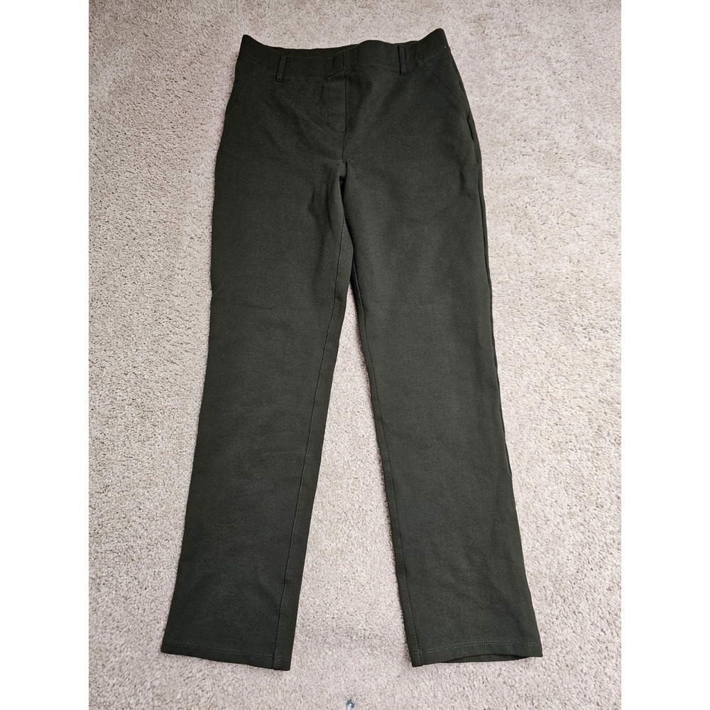 Quince Ultra-Stretch Ponte Straight Leg Pant Olive Green Petite Medium DKBIZ01